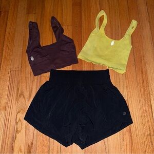 Free People Sports Tops with All in Motion Women's Athletic Shorts BUNDLE
